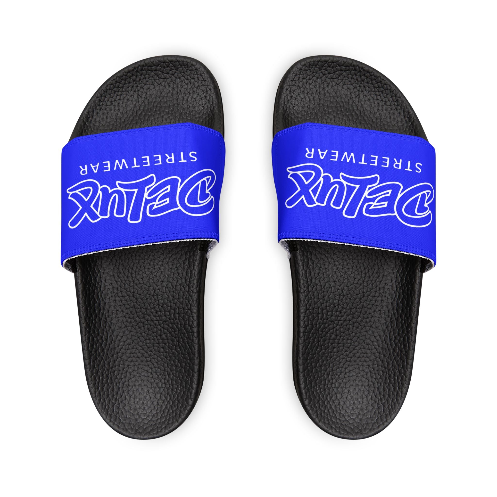 Men's Removable-Strap Slide Sandals — Blue DELUX Streetwear Comfort Slides