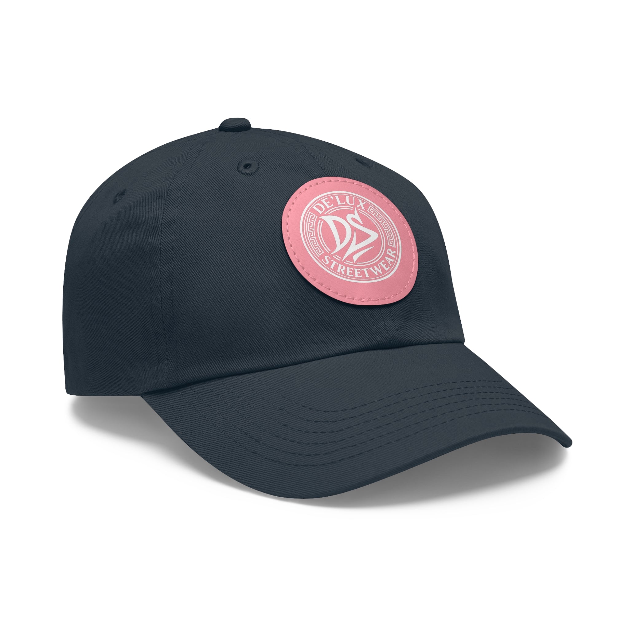 Deluxe Streetwear Leather Patch Dad Hat — Round Logo Cap