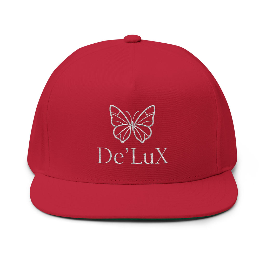 DeLuX Women Embroidered Butterfly Rhinestone Flat Bill Cap — Luxe 'Bee Lux' Snapback