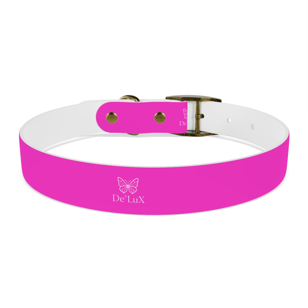 Bright Pink Dog Collar — De'Lux Butterfly Adjustable Pet Collar
