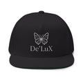DeLuX Women Embroidered Butterfly Rhinestone Flat Bill Cap — Luxe 'Bee Lux' Snapback