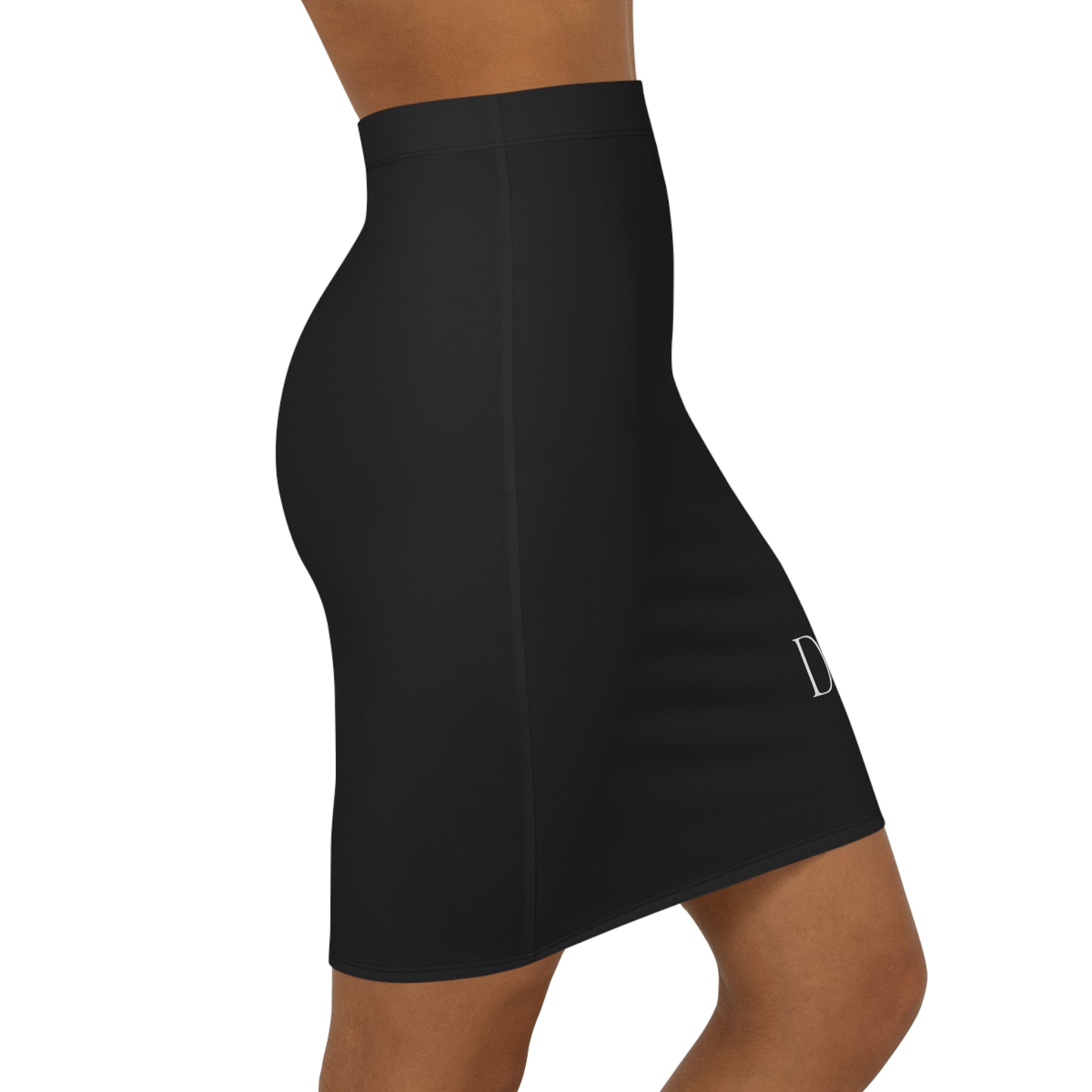 De'Lux Butterfly Black Pencil Skirt — Mid-Waist Chic Corporate & Evening Wear