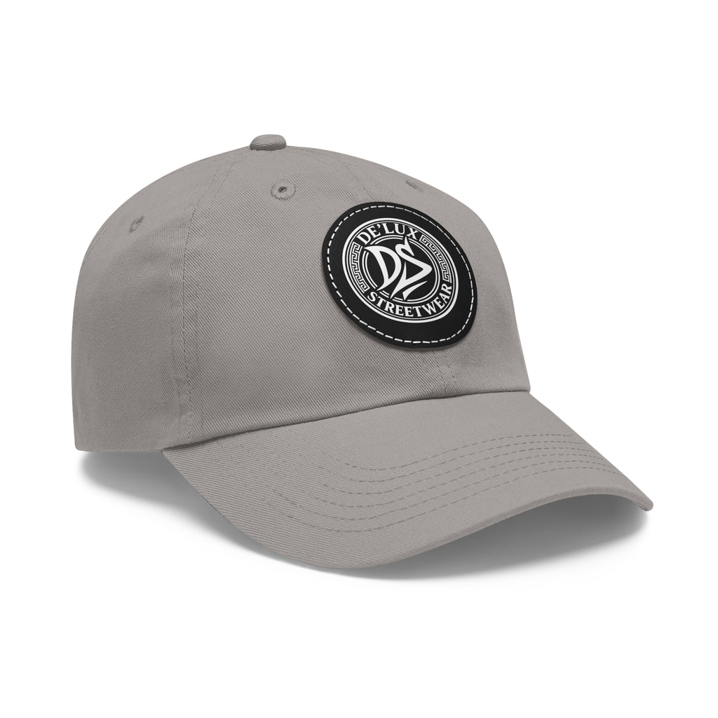 Deluxe Streetwear Leather Patch Dad Hat — Round Logo Cap