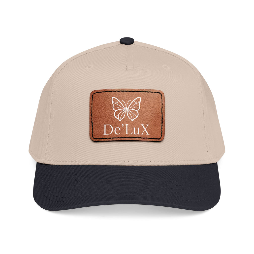 Leather Patch Baseball Cap — De'LuX Butterfly Mid-Profile Hat