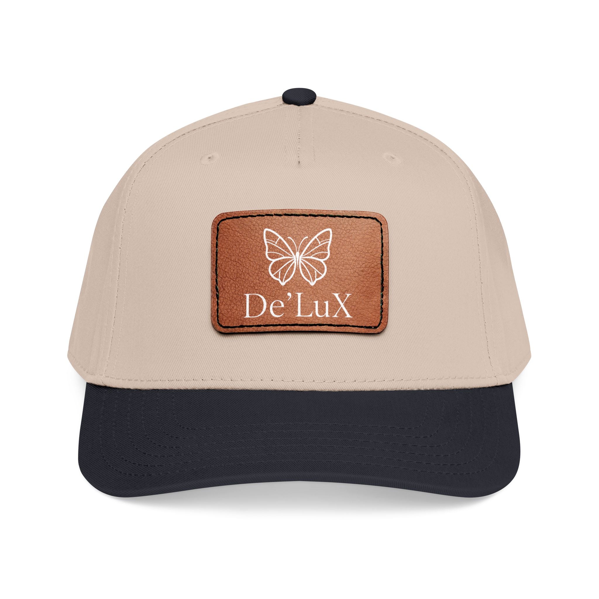 Leather Patch Baseball Cap — De'LuX Butterfly Mid-Profile Hat