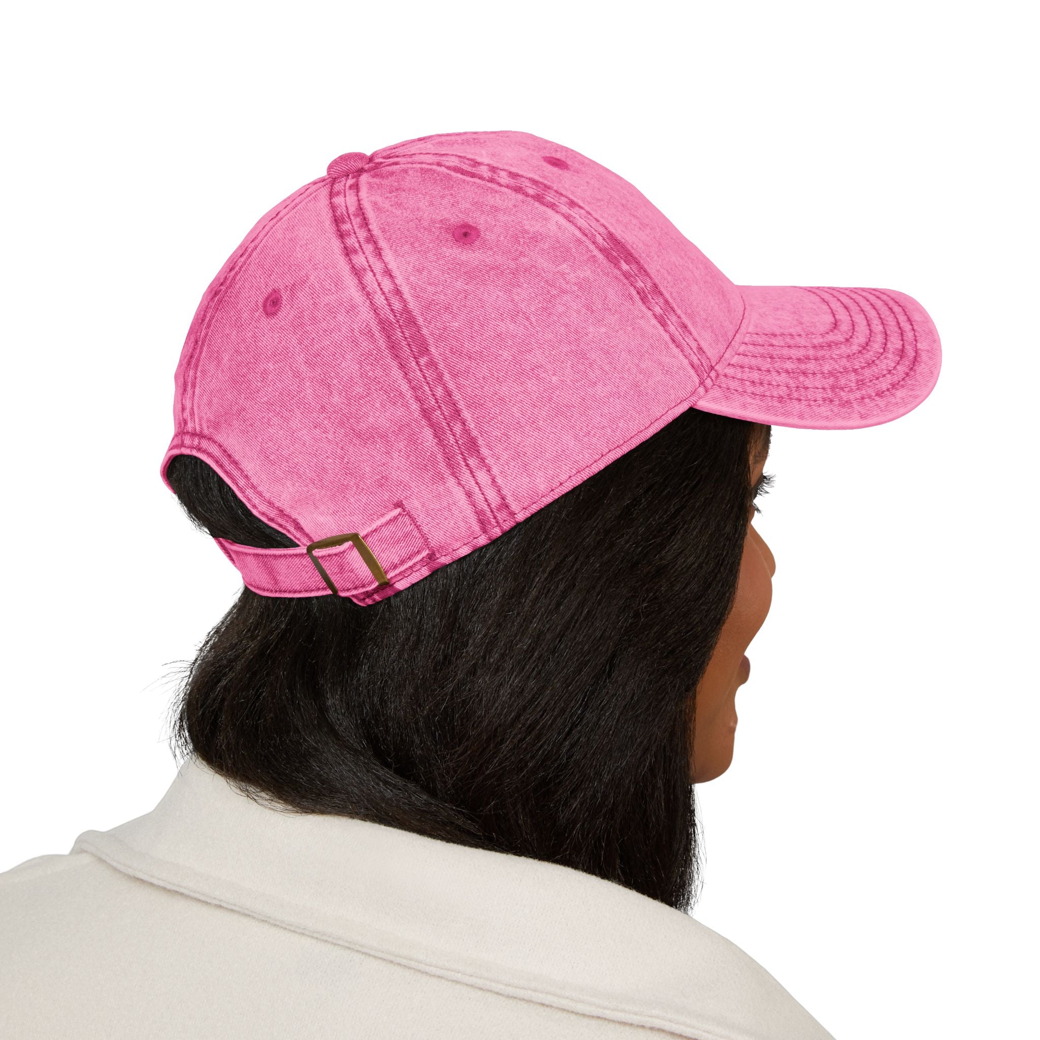 Embroidered Butterfly Vintage Cap — Red Distressed Dad Hat with "DeLuX" Text