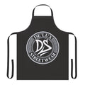 De'Lux Streetwear Logo Apron — Black Chef Apron with Bold Circular Emblem