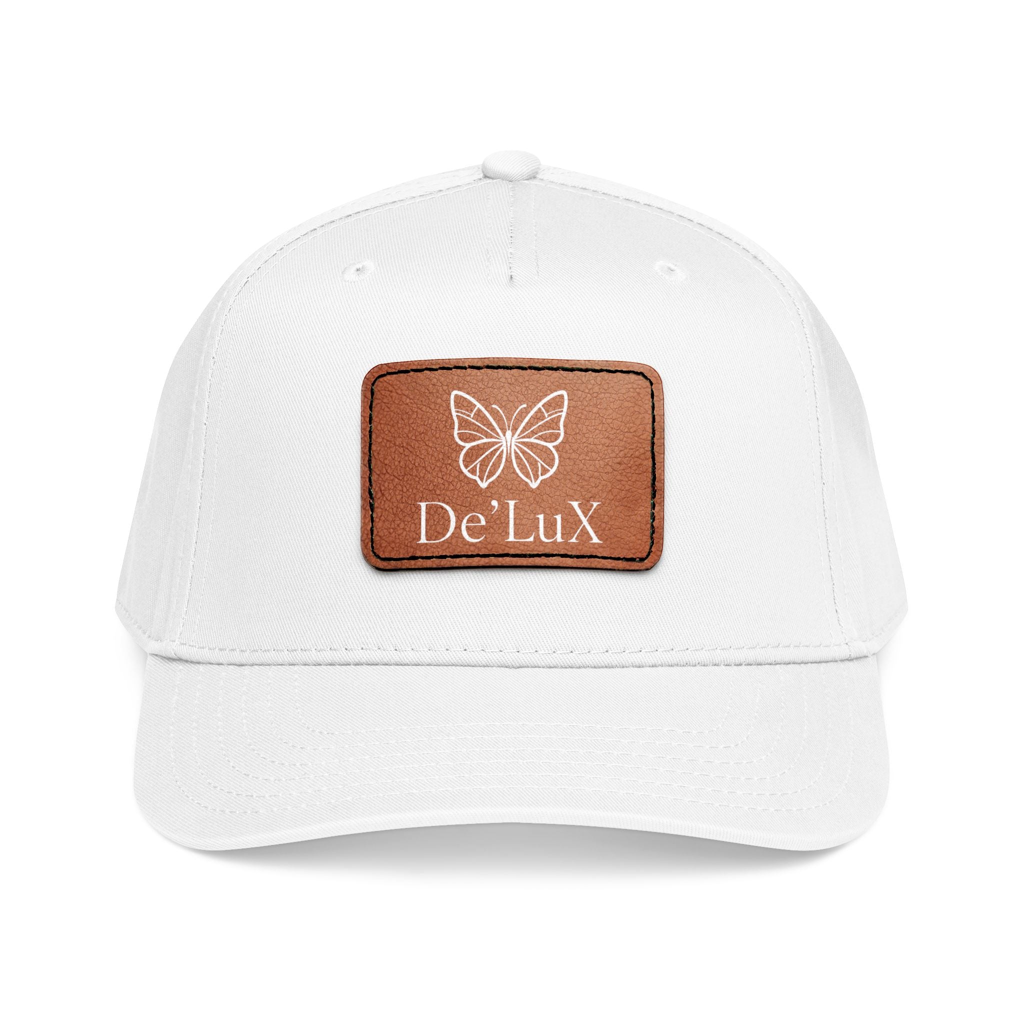 Leather Patch Baseball Cap — De'LuX Butterfly Mid-Profile Hat