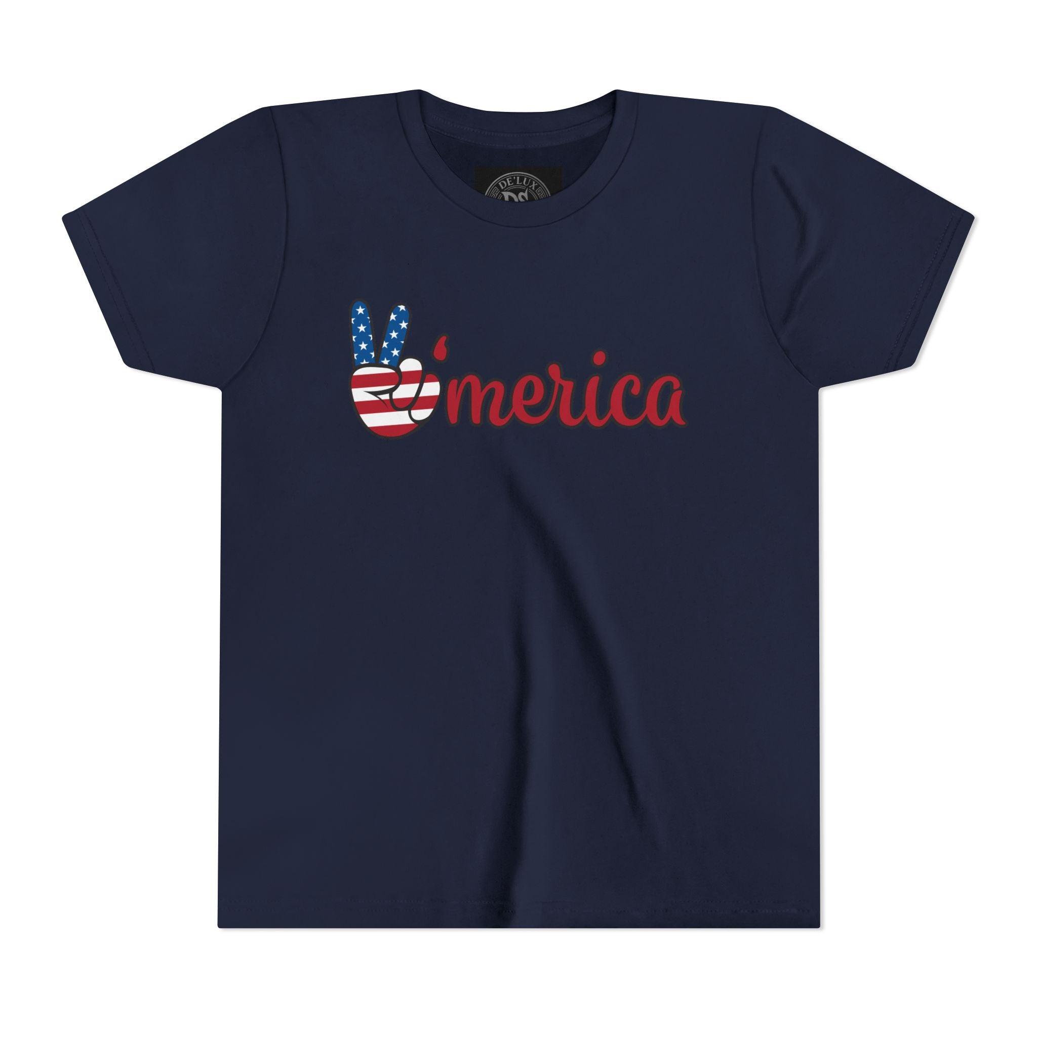 'Merica Peace Sign Youth Tee - Patriotic Fourth of July Kids Shirt