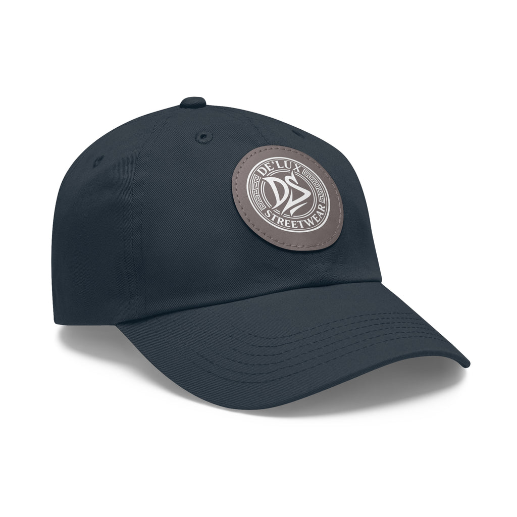 Deluxe Streetwear Leather Patch Dad Hat — Round Logo Cap