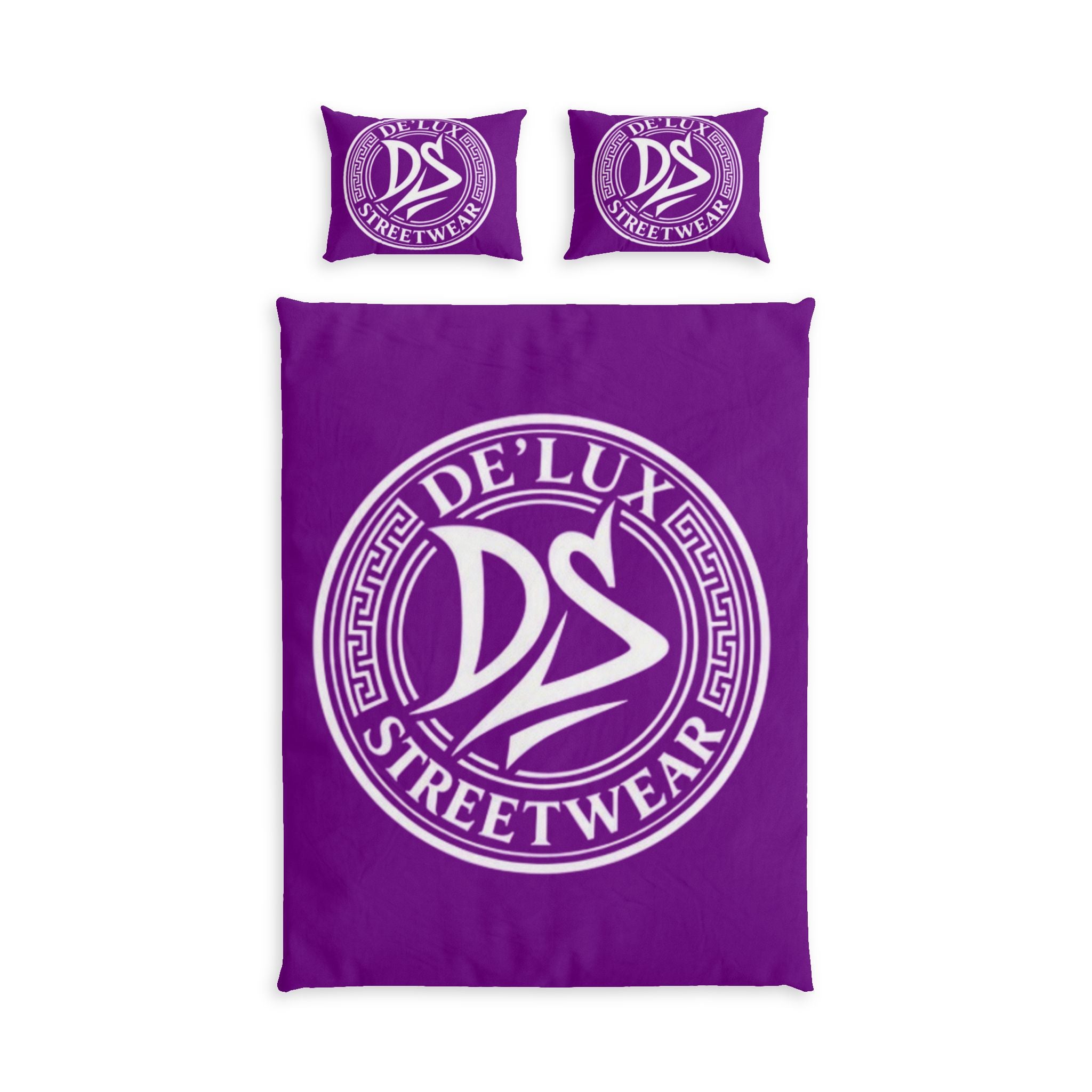 Streetwear Logo Cotton Bed Set — De’Lux DS Purple Duvet Cover