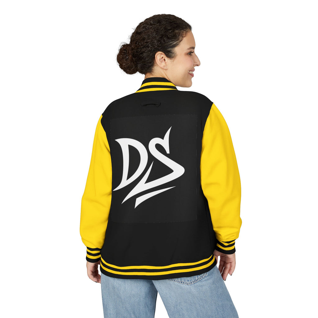 Letterman Jacket — Pink Varsity Jacket with 'DS' Logo
