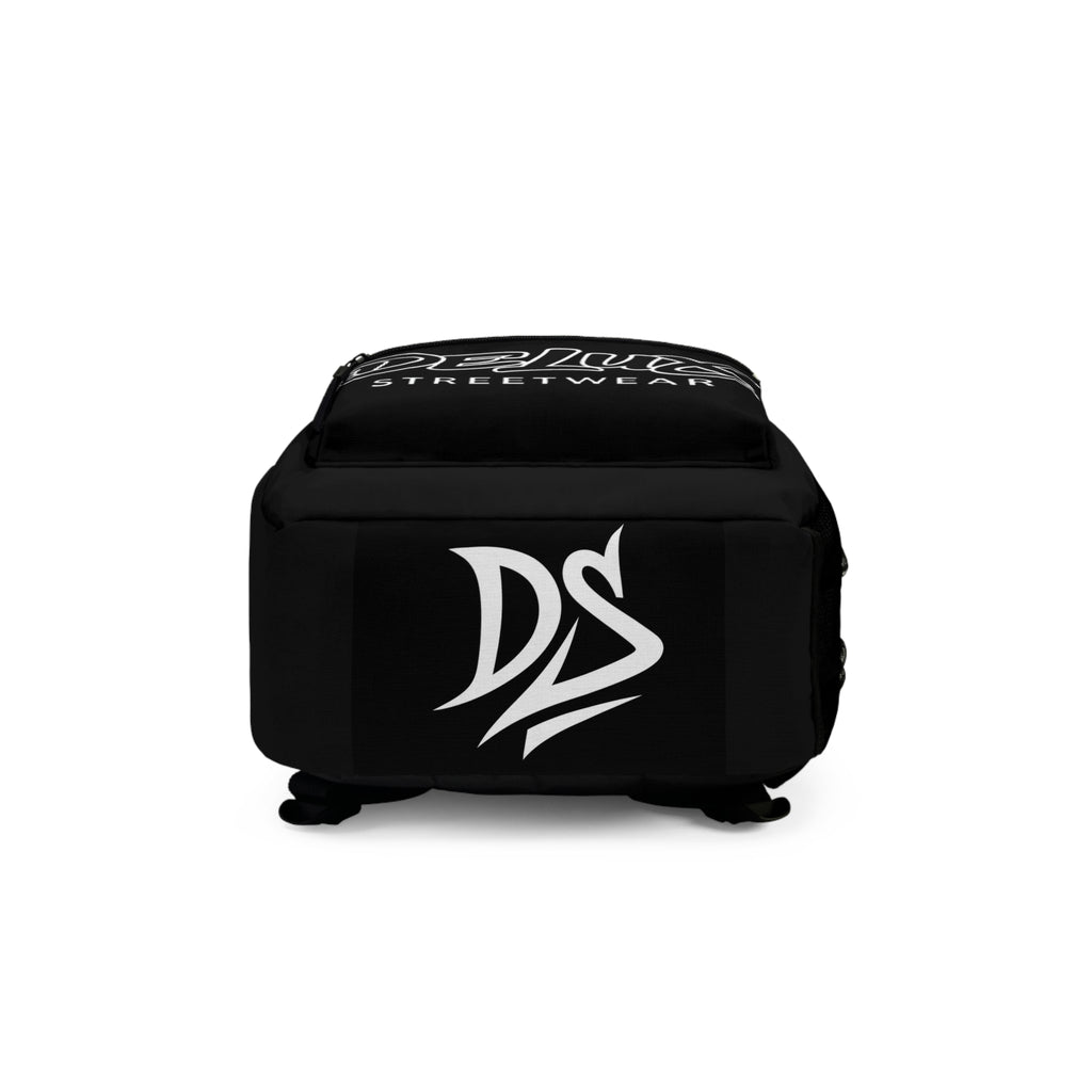 DELUx Streetwear Backpack — Black Urban Logo Backpack