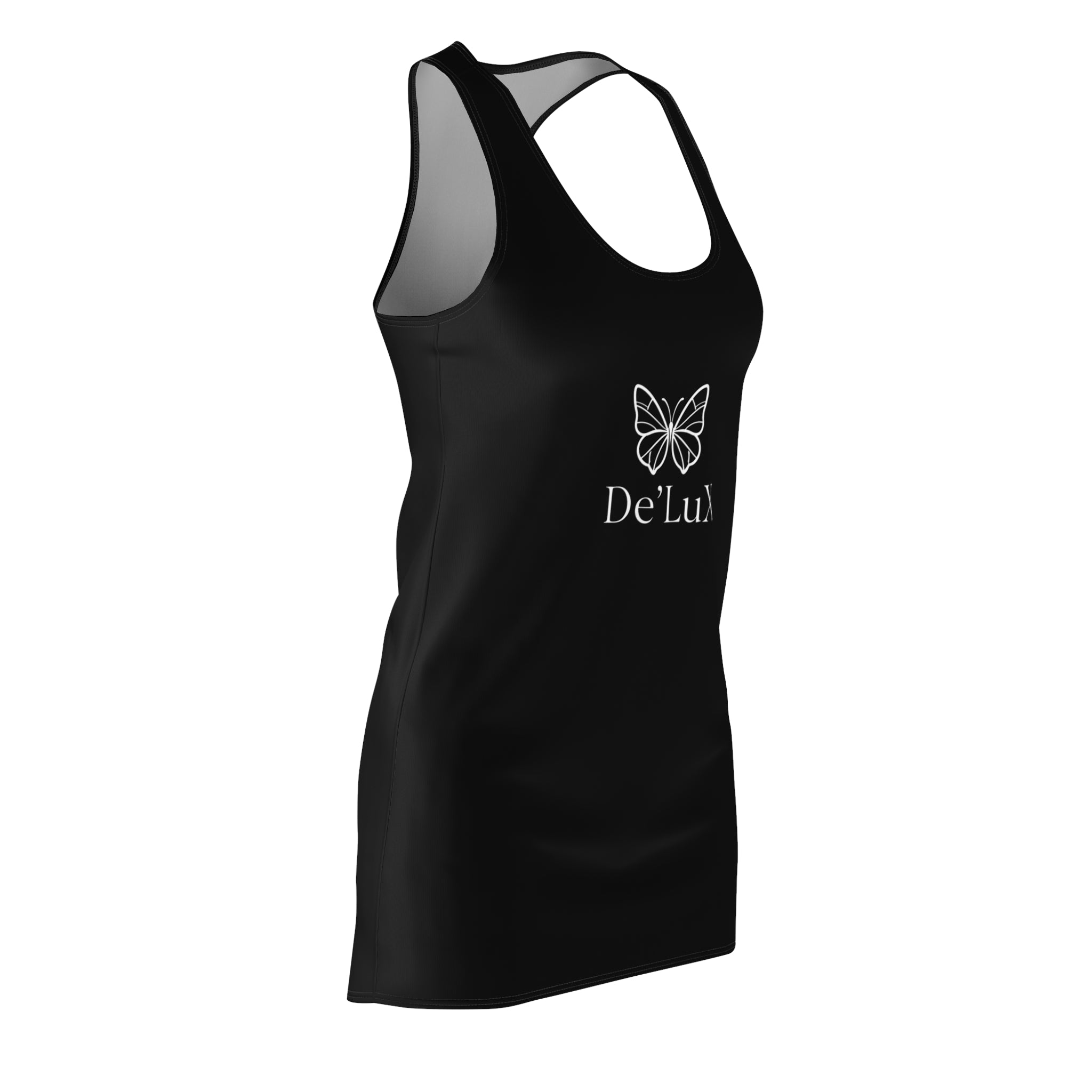Racerback Dress — De'LuX Butterfly Logo Black AOP