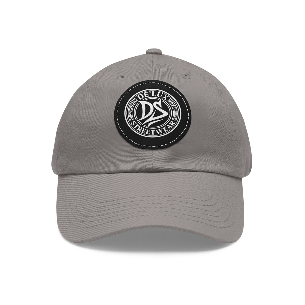 Deluxe Streetwear Leather Patch Dad Hat — Round Logo Cap