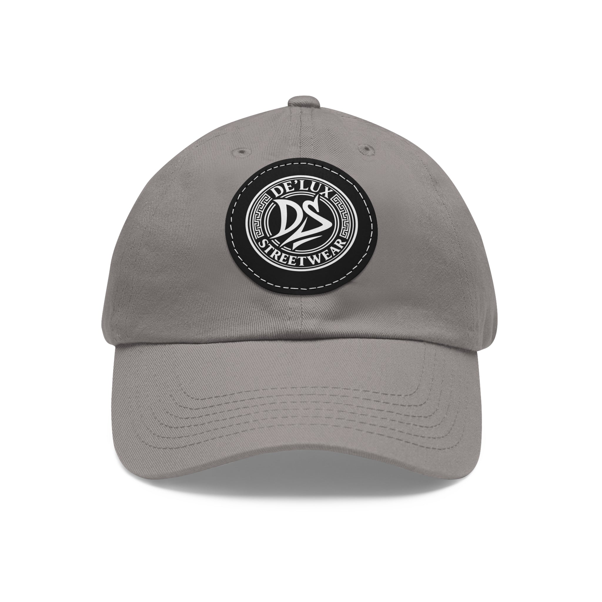 Deluxe Streetwear Leather Patch Dad Hat — Round Logo Cap