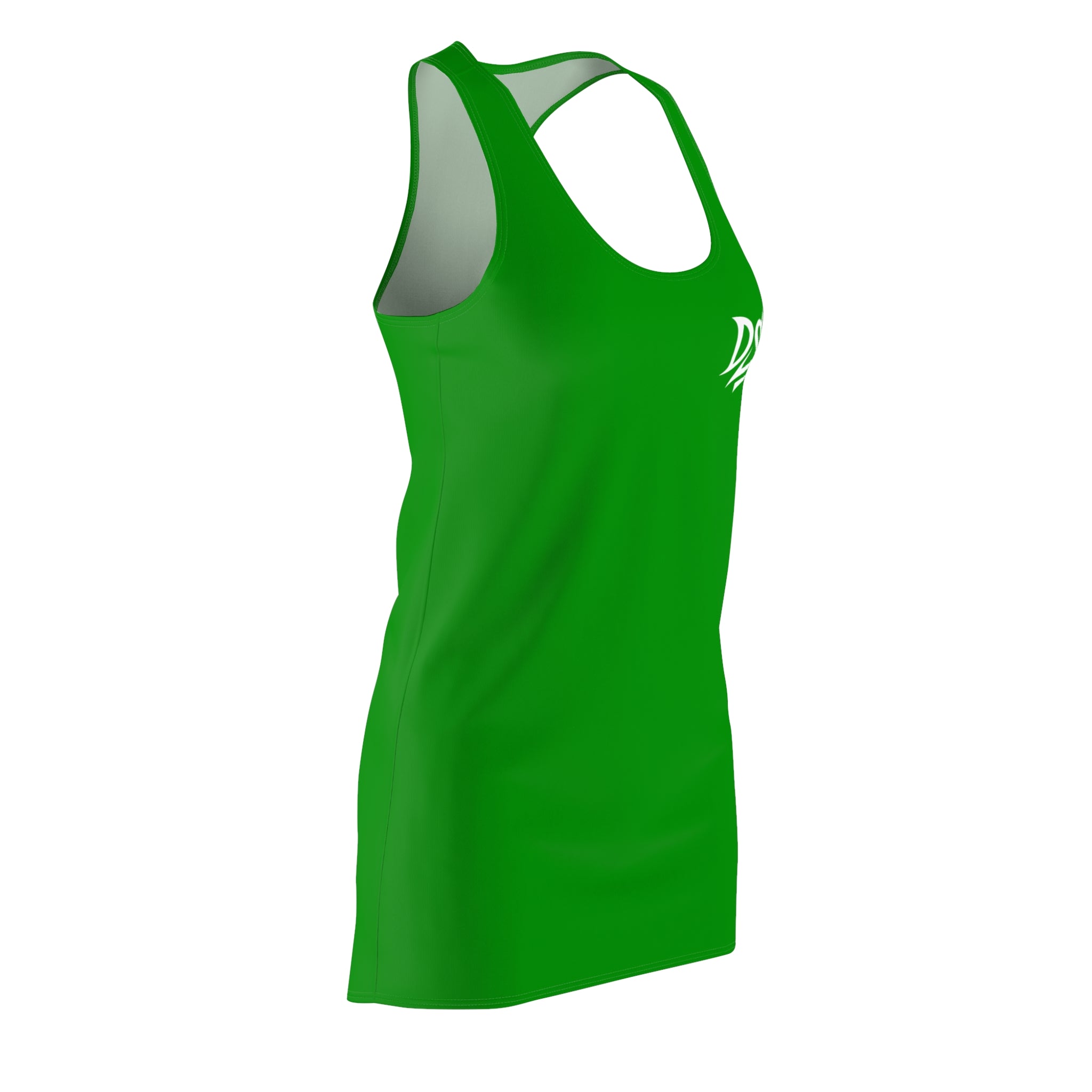 Green Racerback Tank Dress with DS Logo — Women's Athletic Sundress