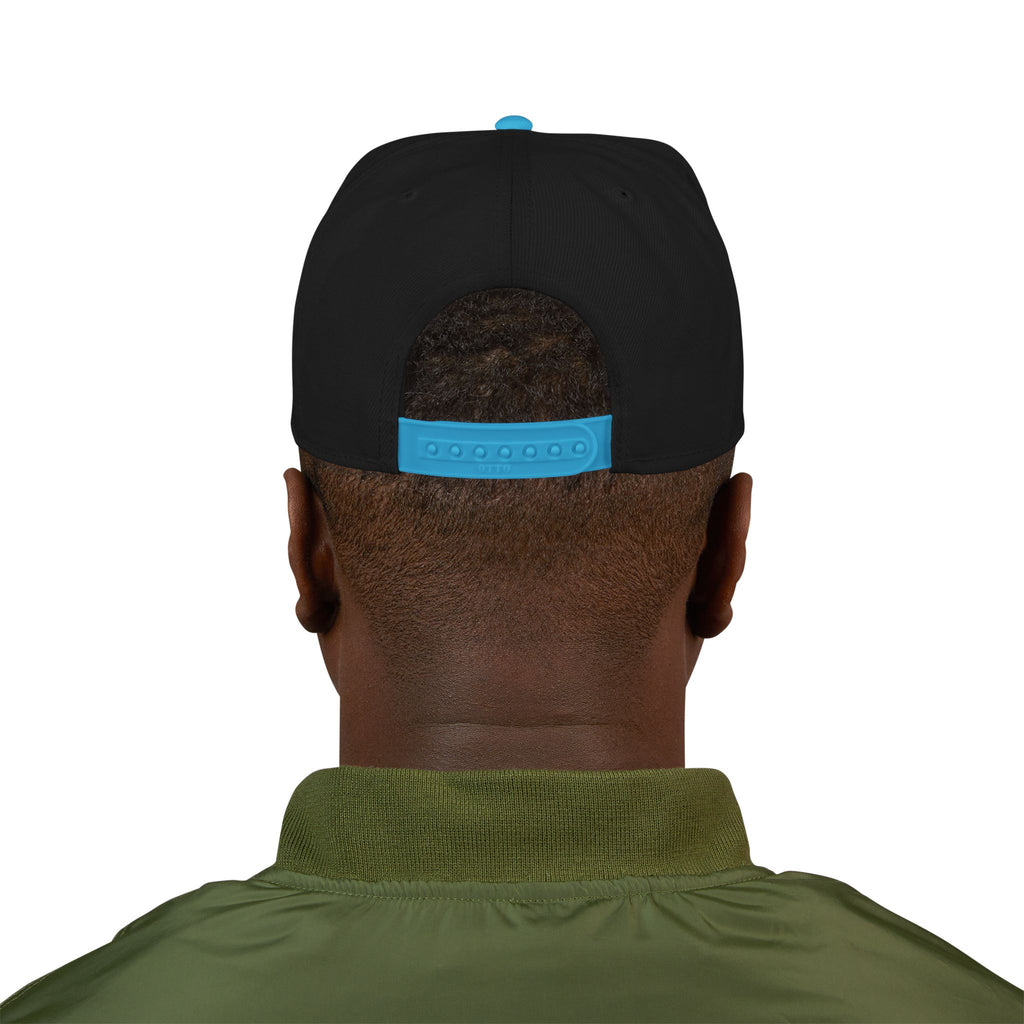 Mens Embroidered 'Delux' Snapback Cap – Streetwear Flat-Brim Hat