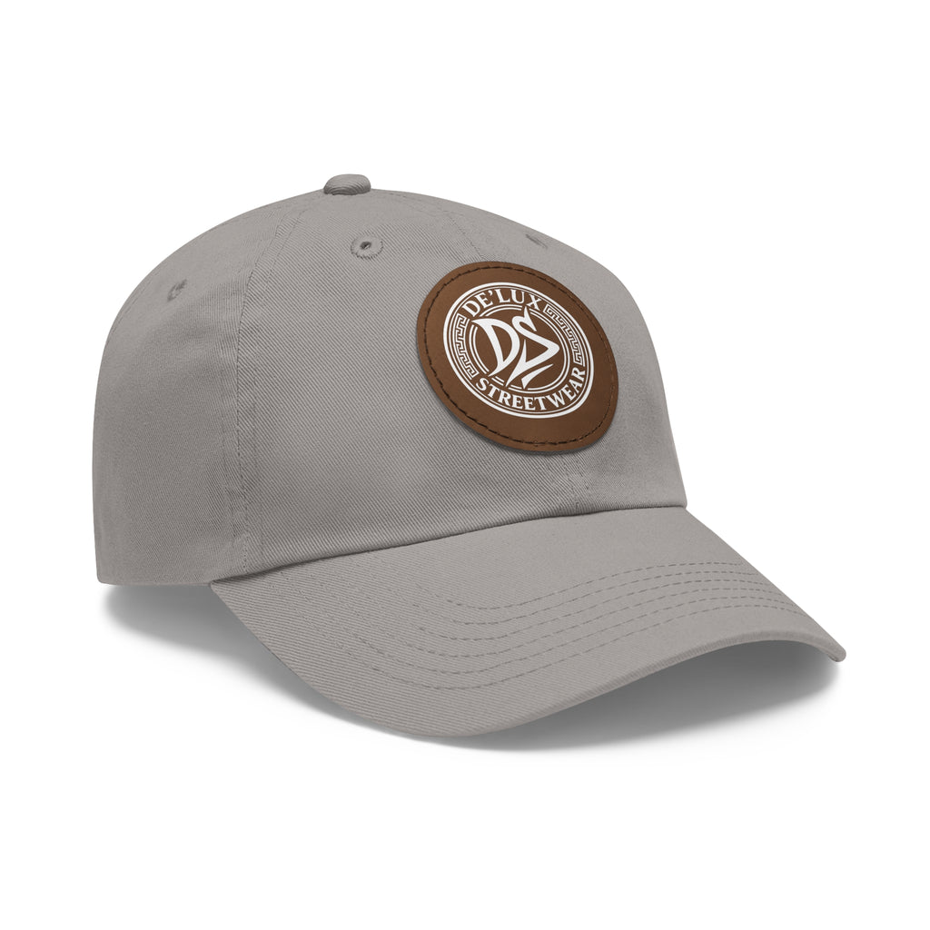 Deluxe Streetwear Leather Patch Dad Hat — Round Logo Cap