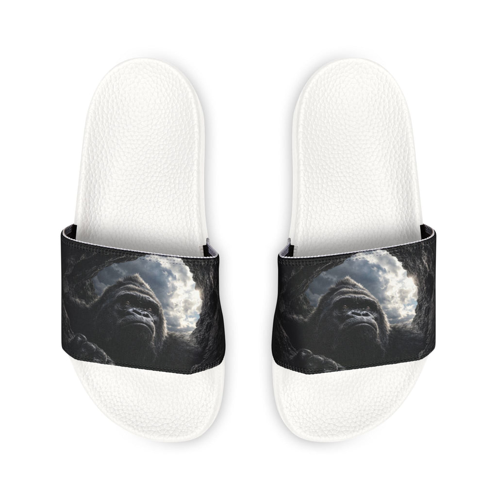 Men's Slide Sandals — Dark Moon Abstract Strap Design