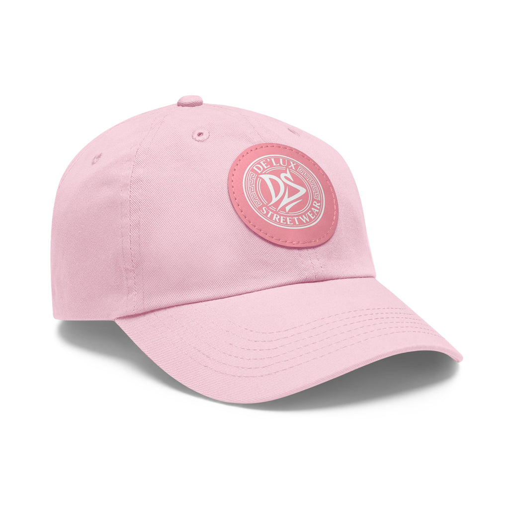 Deluxe Streetwear Leather Patch Dad Hat — Round Logo Cap
