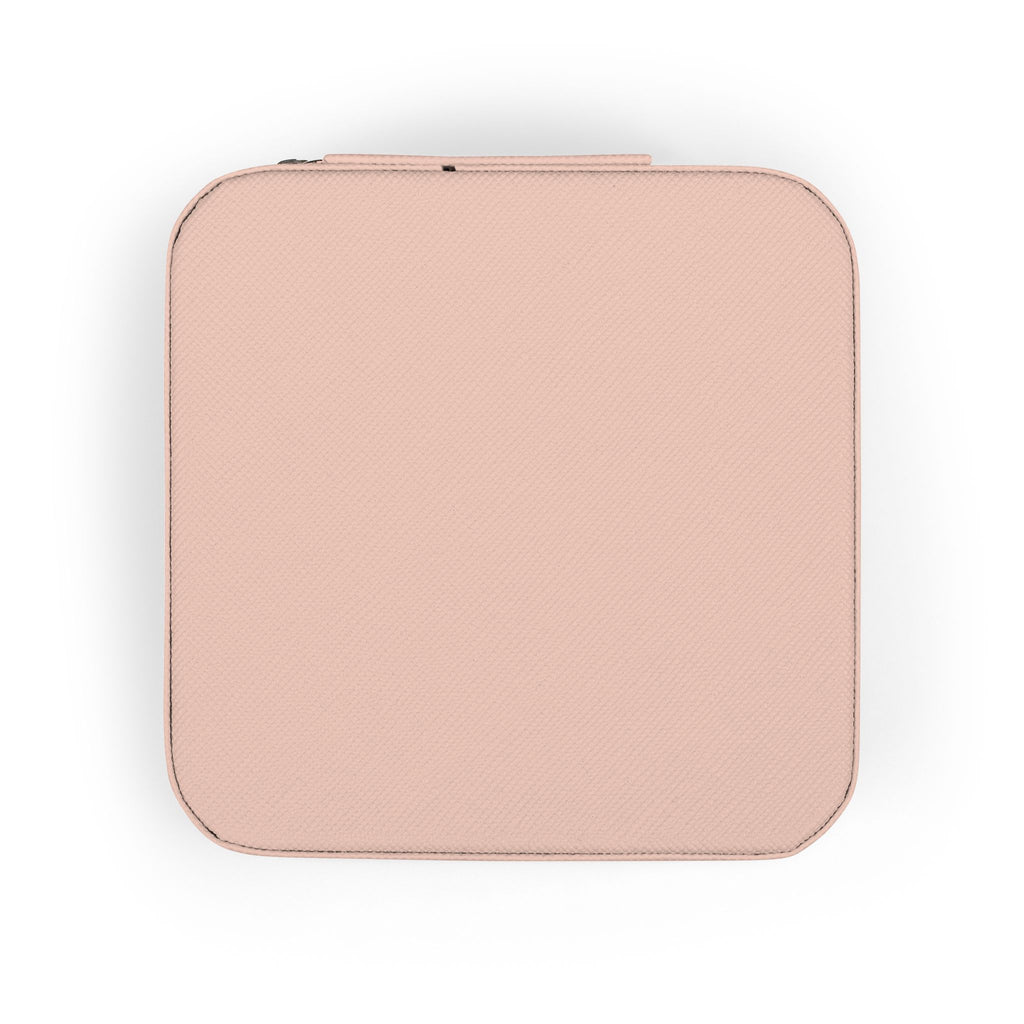 Travel Jewelry Case — Compact Pink Jewelry Organizer with Ring Slots & Compartments