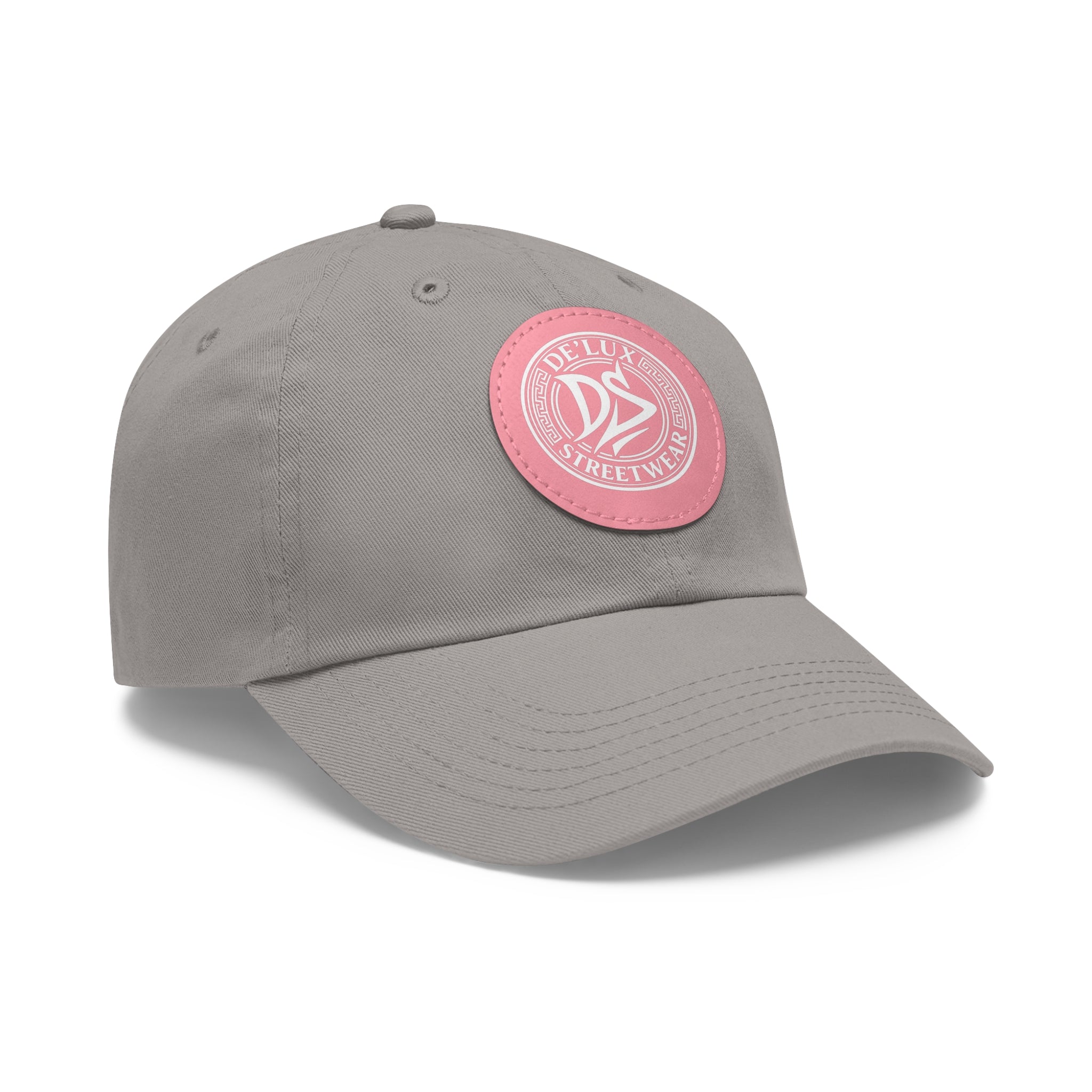 Deluxe Streetwear Leather Patch Dad Hat — Round Logo Cap