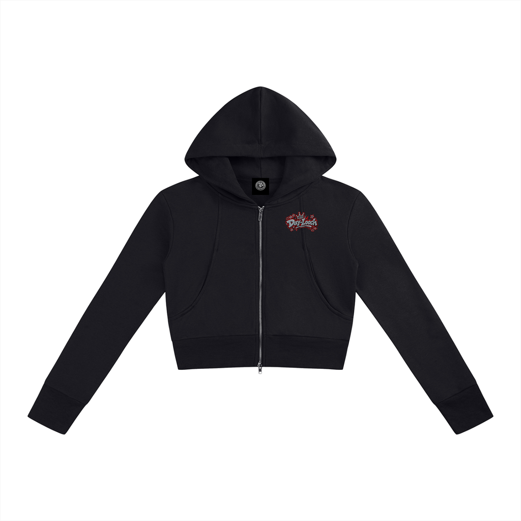 DeLuX Women’s Slim Crop Full Zip Hoodie
