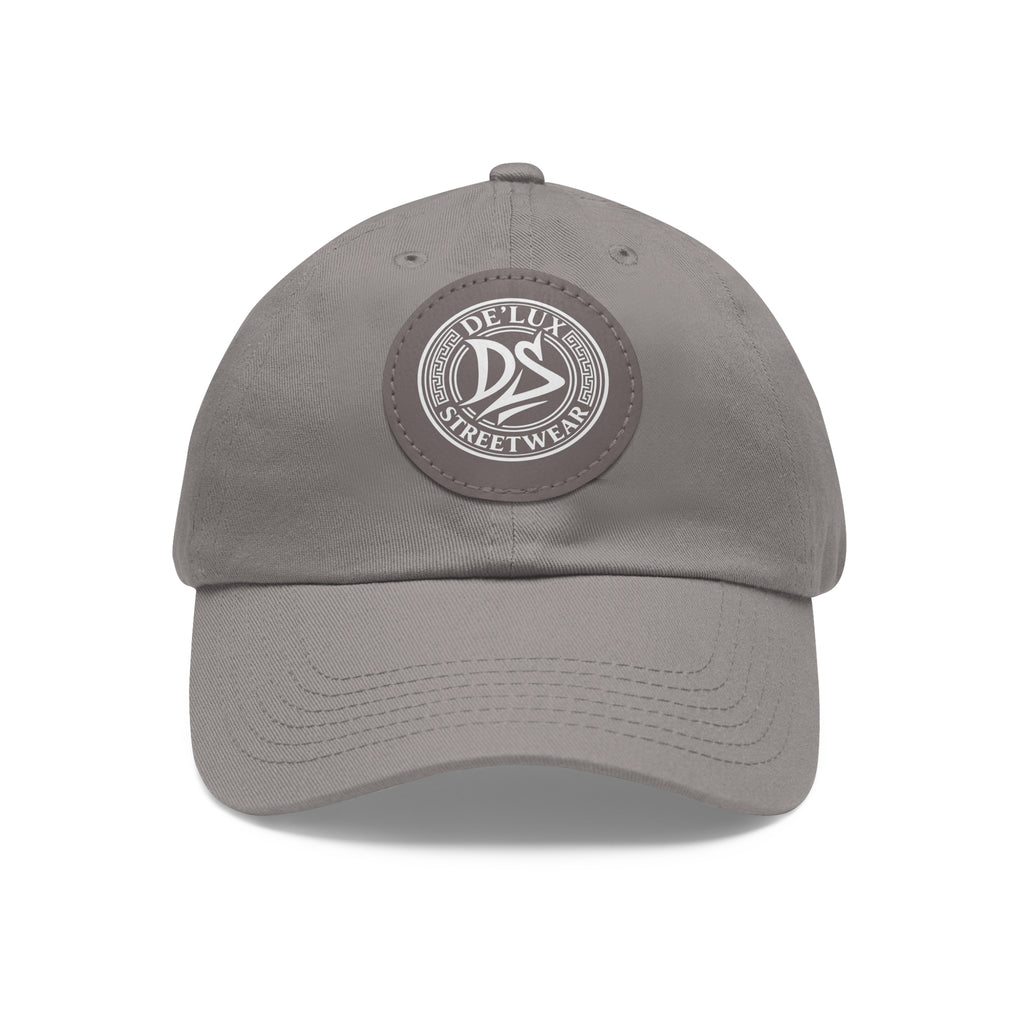 Deluxe Streetwear Leather Patch Dad Hat — Round Logo Cap