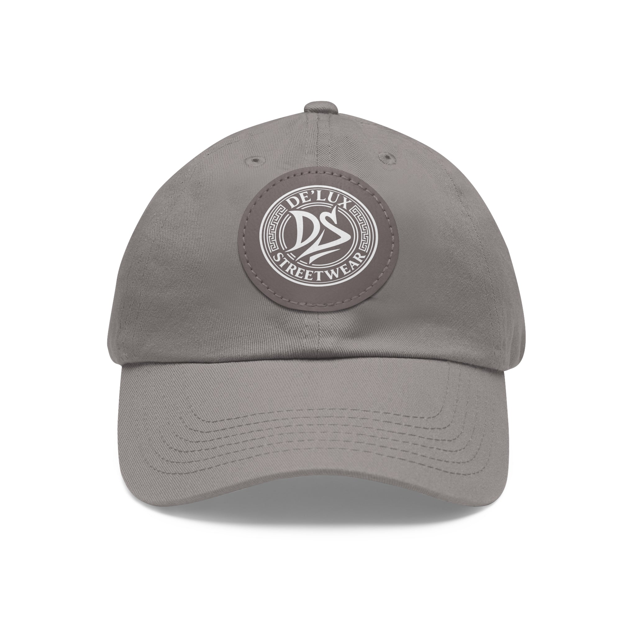 Deluxe Streetwear Leather Patch Dad Hat — Round Logo Cap