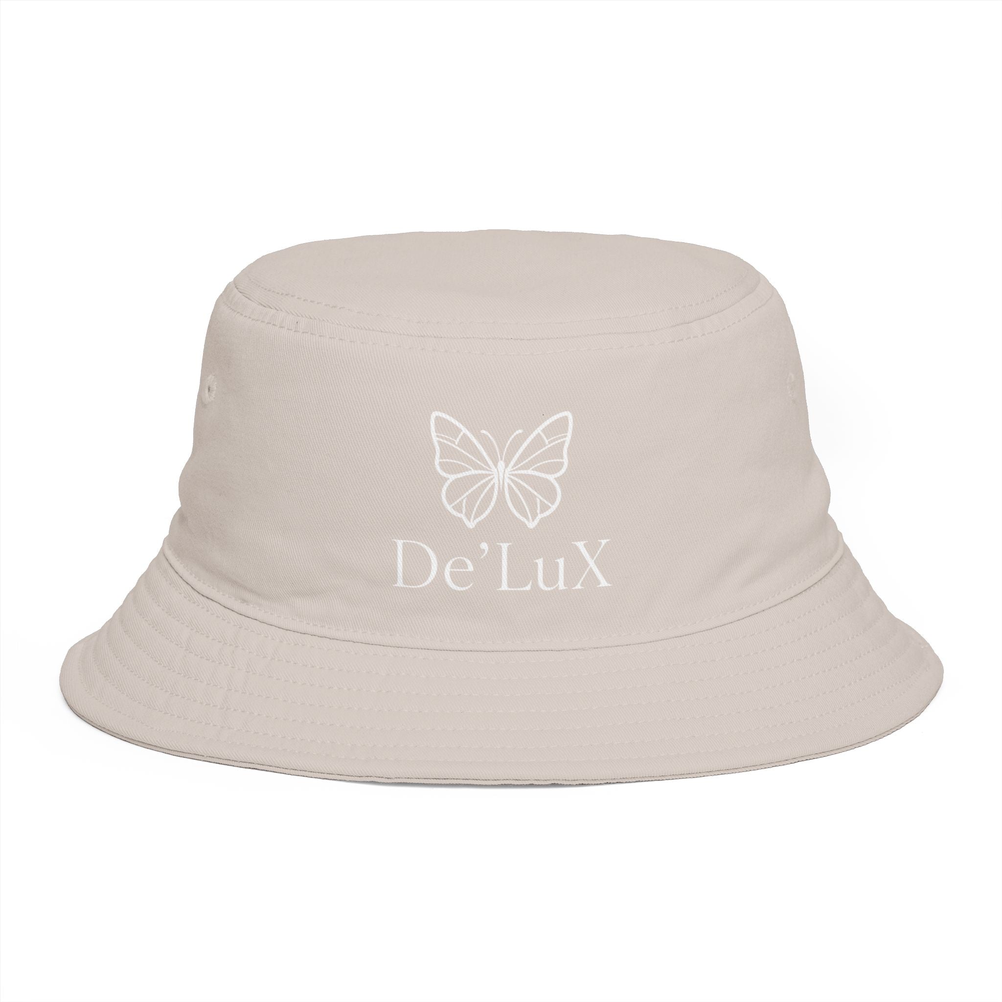Women De’LuX Butterfly Bucket Hat — Embroidered Brown Fashion Hat