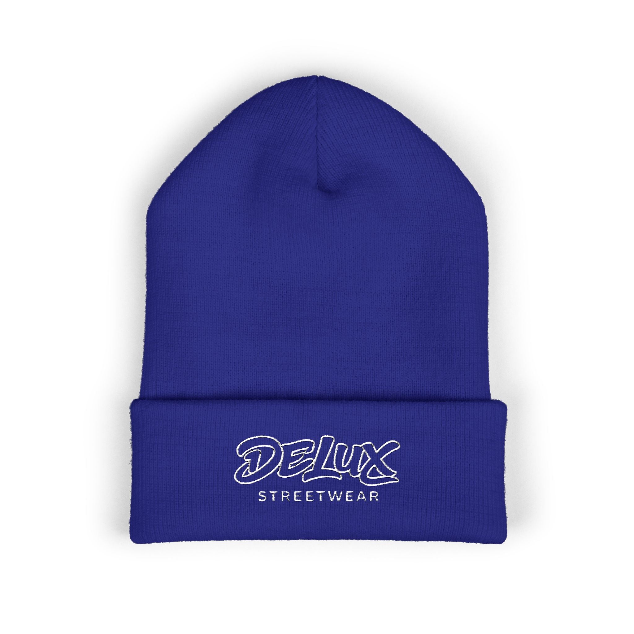 Delux Streetwear Embroidered Cuffed Beanie — Bold Knit Hat