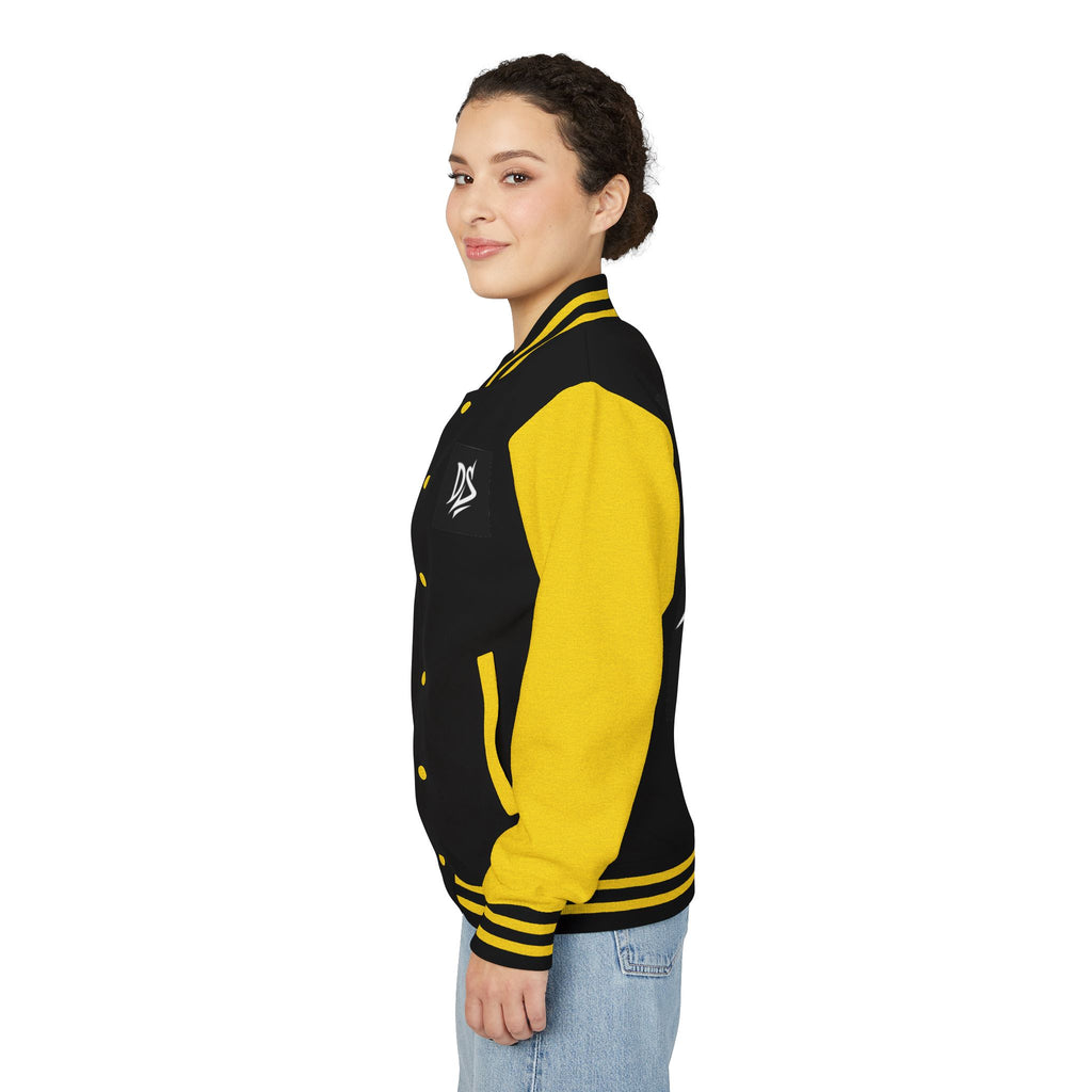 Letterman Jacket — Pink Varsity Jacket with 'DS' Logo
