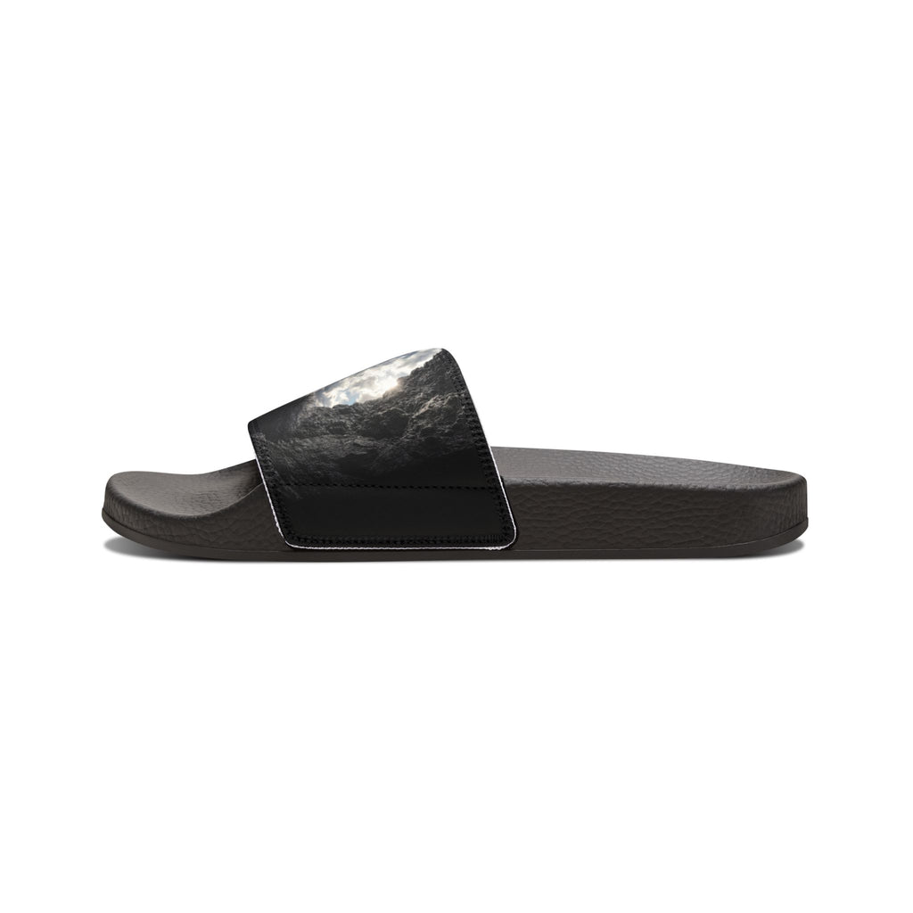 Men's Slide Sandals — Dark Moon Abstract Strap Design
