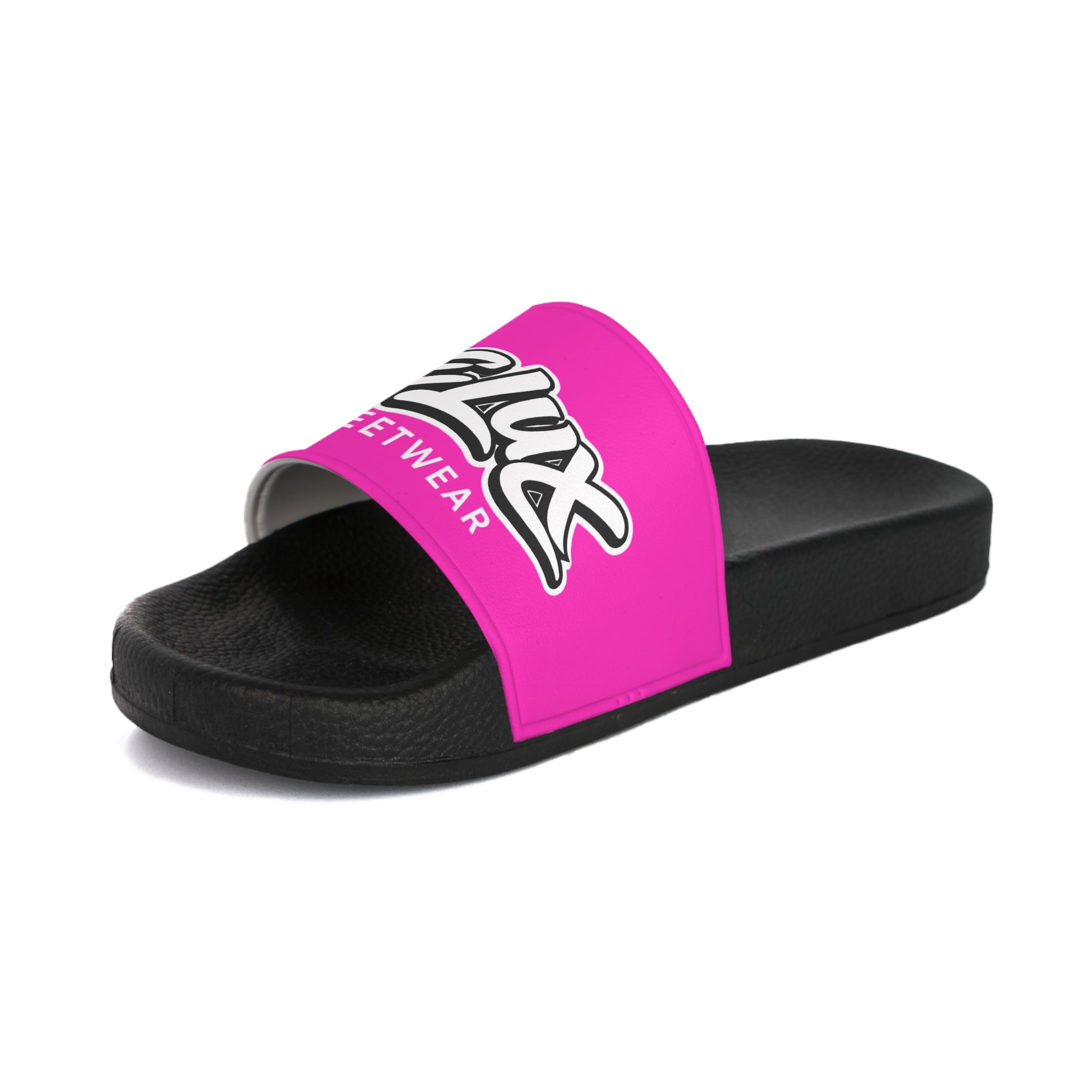 Women's Slide Sandals - Pink 'Delux Streetwear' Logo Slides