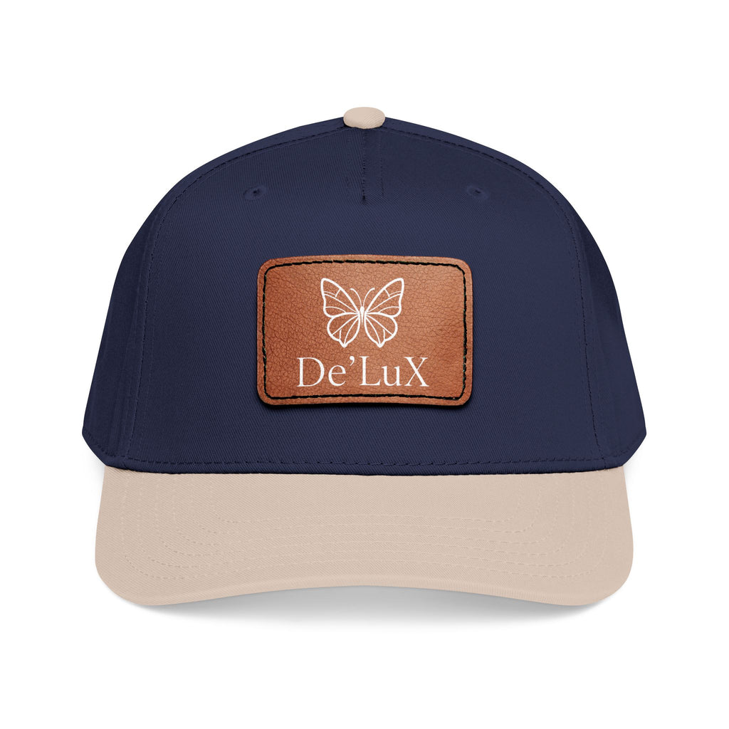 Leather Patch Baseball Cap — De'LuX Butterfly Mid-Profile Hat
