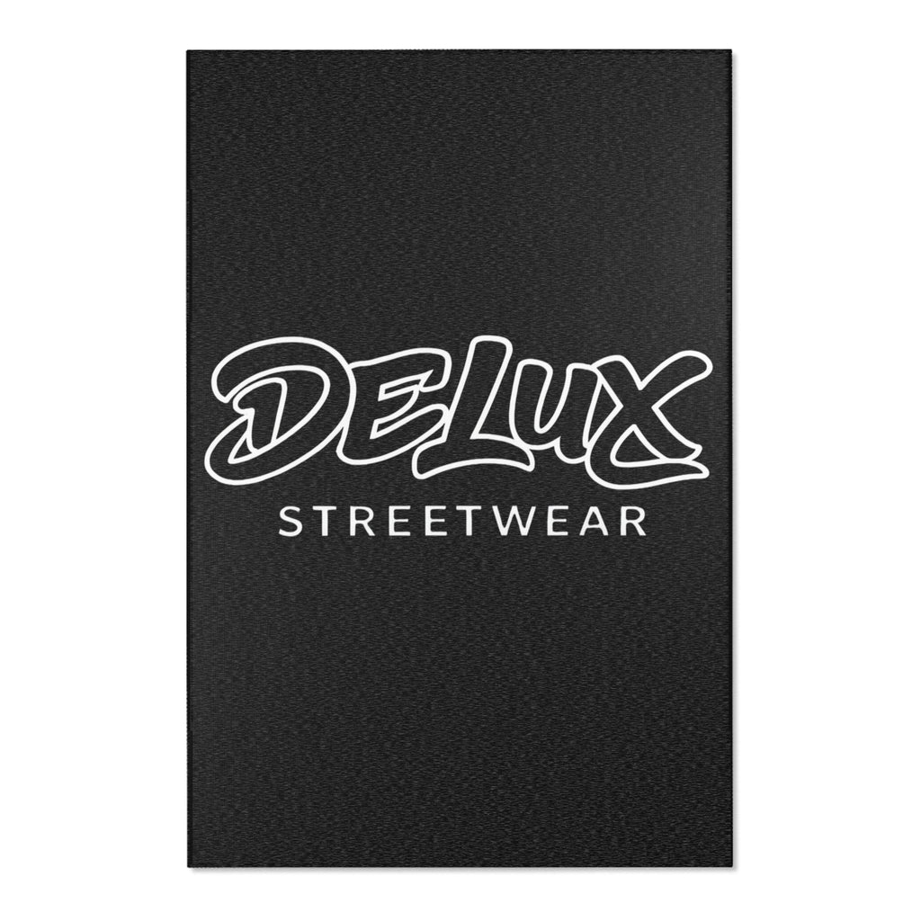 Delux Streetwear Black Logo Area Rug — Modern Urban Entryway Mat