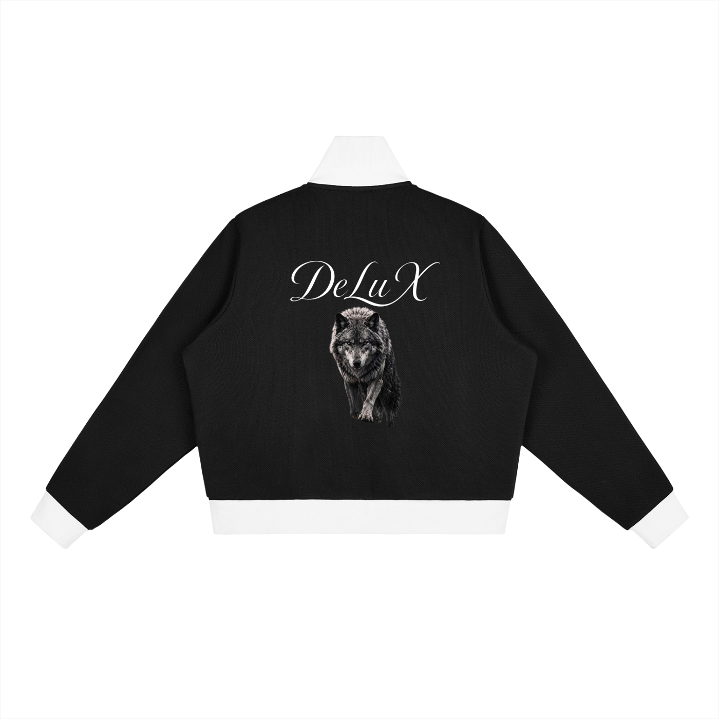 Women Contrast Side Stripe Fleece Cropped Track Jacket