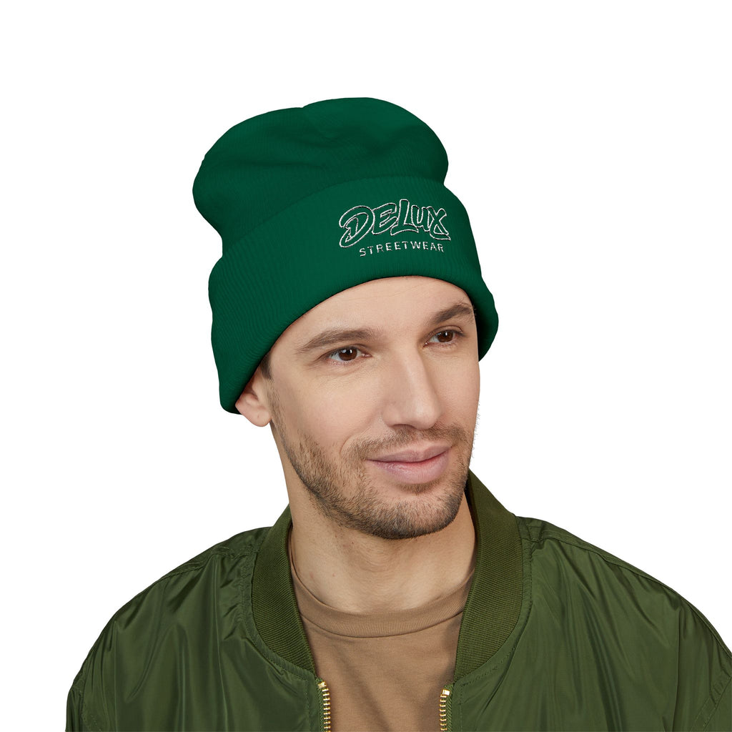 Delux Streetwear Embroidered Cuffed Beanie — Bold Knit Hat