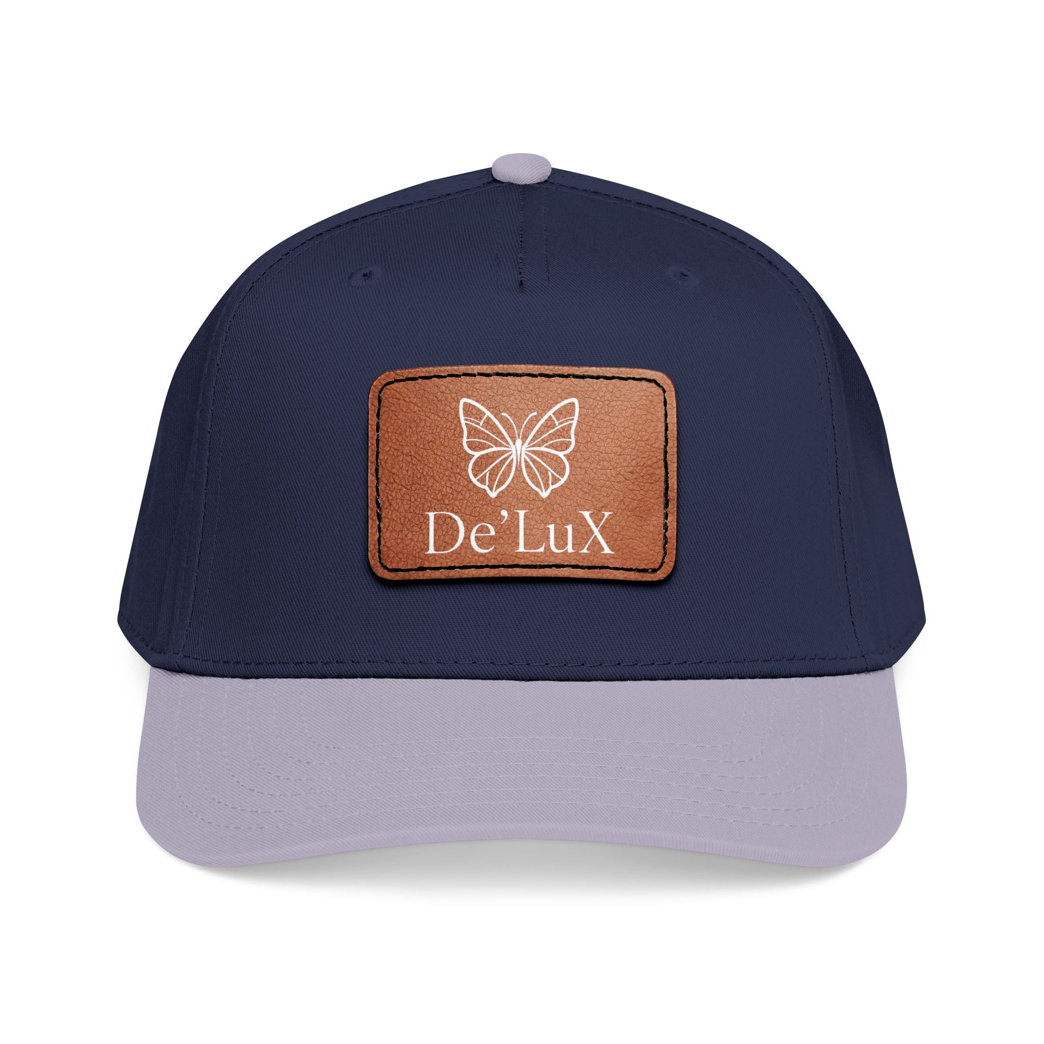 Leather Patch Baseball Cap — De'LuX Butterfly Mid-Profile Hat