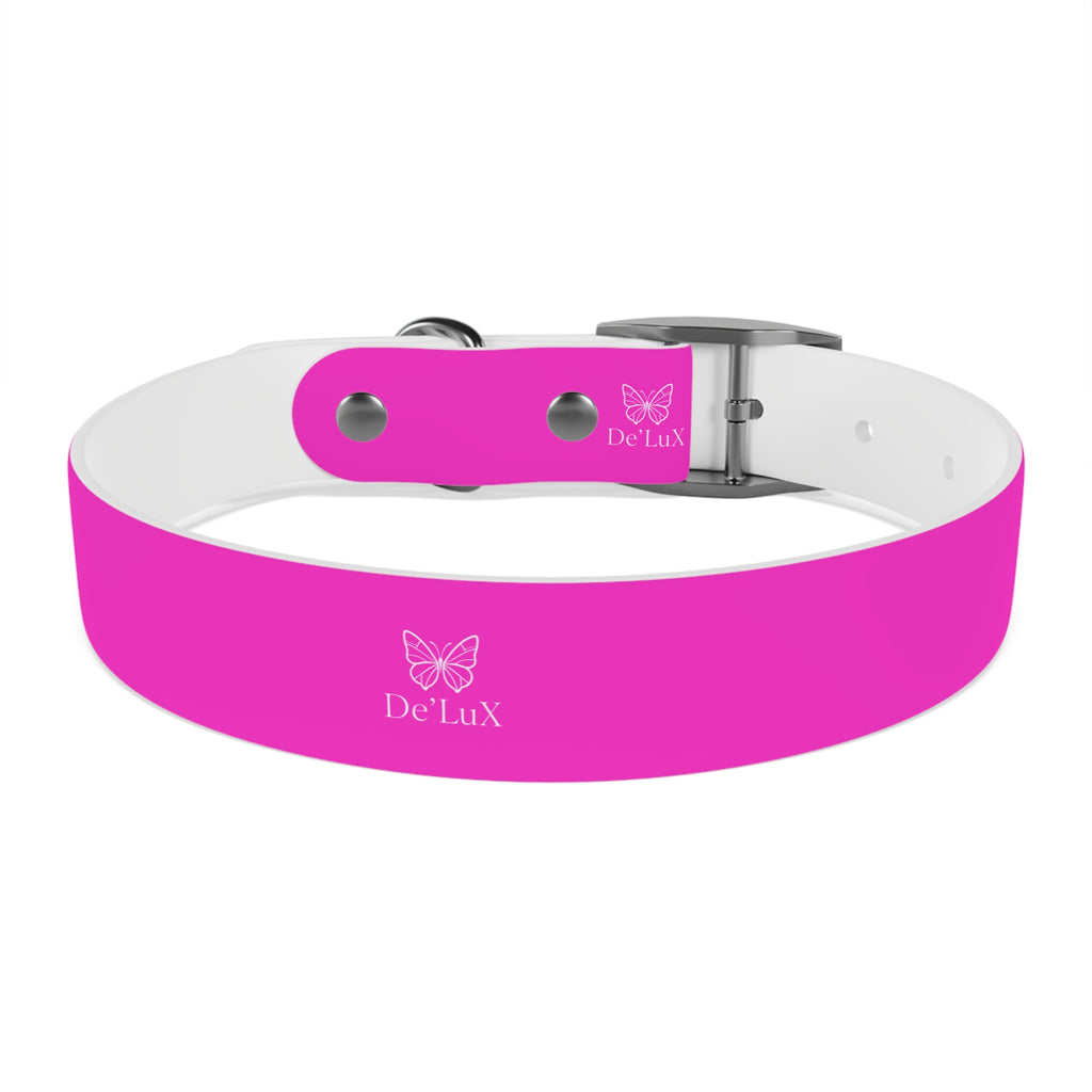 Bright Pink Dog Collar — De'Lux Butterfly Adjustable Pet Collar