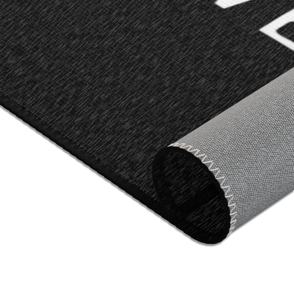 Delux Streetwear Black Logo Area Rug — Modern Urban Entryway Mat