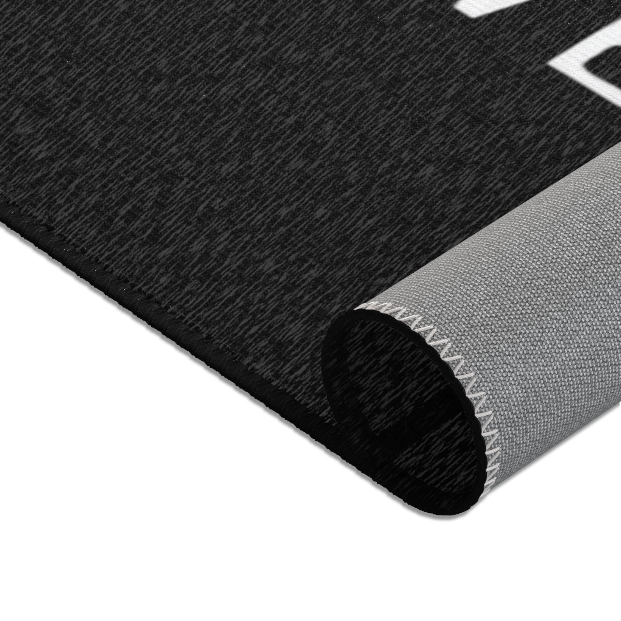 Delux Streetwear Black Logo Area Rug — Modern Urban Entryway Mat