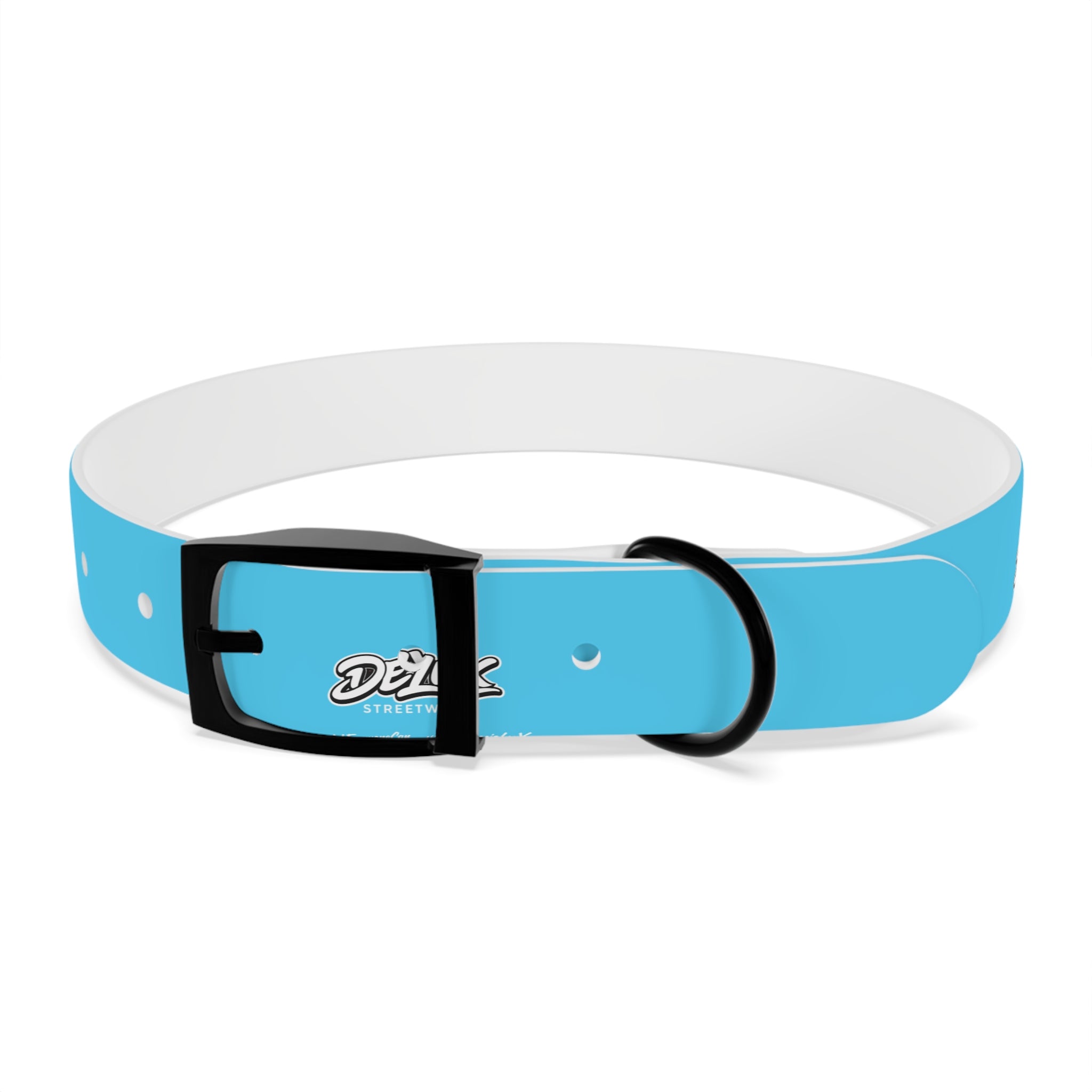 Aqua Blue Dog Collar — Durable Waterproof Pet Collar with Black Buckle