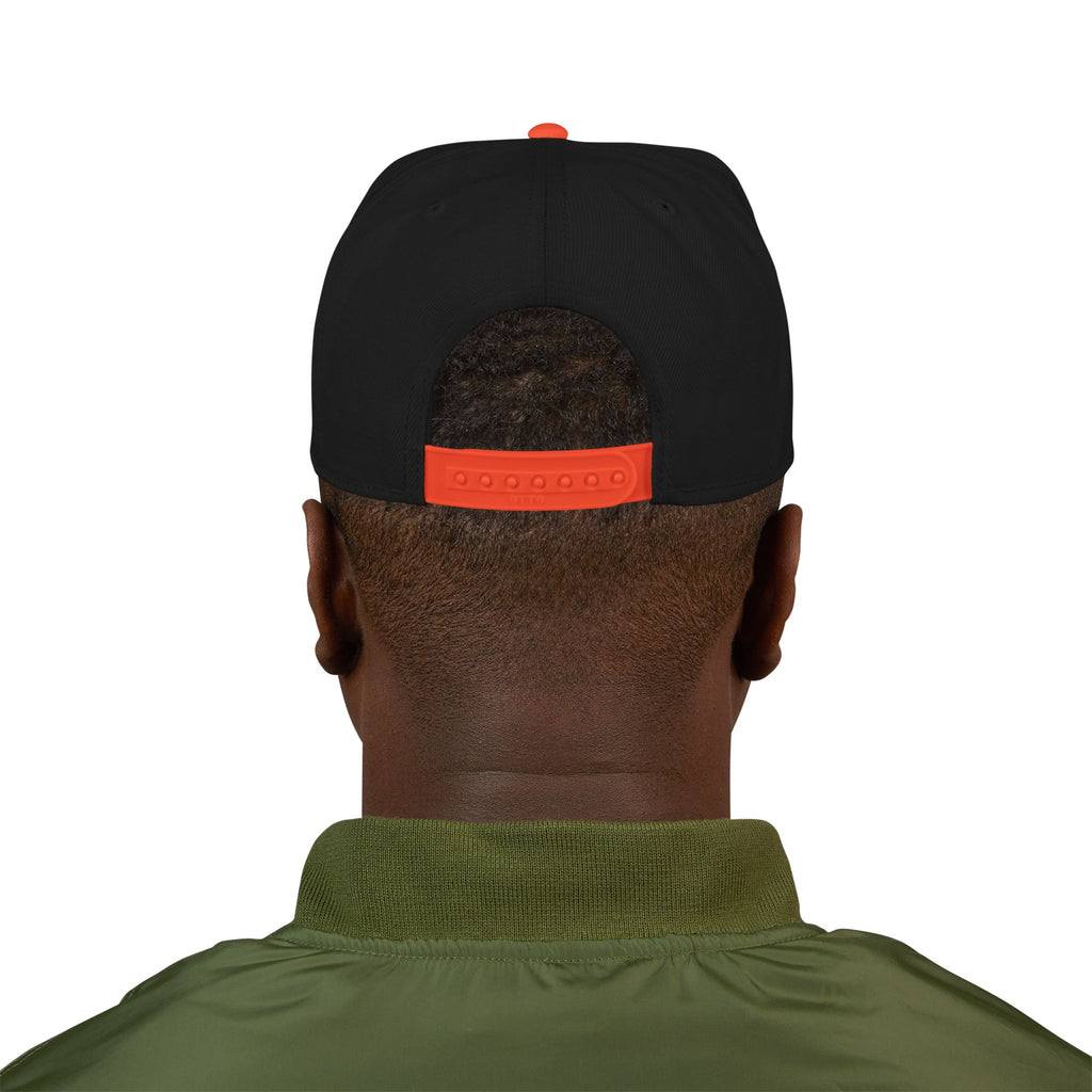 Mens Embroidered 'Delux' Snapback Cap – Streetwear Flat-Brim Hat