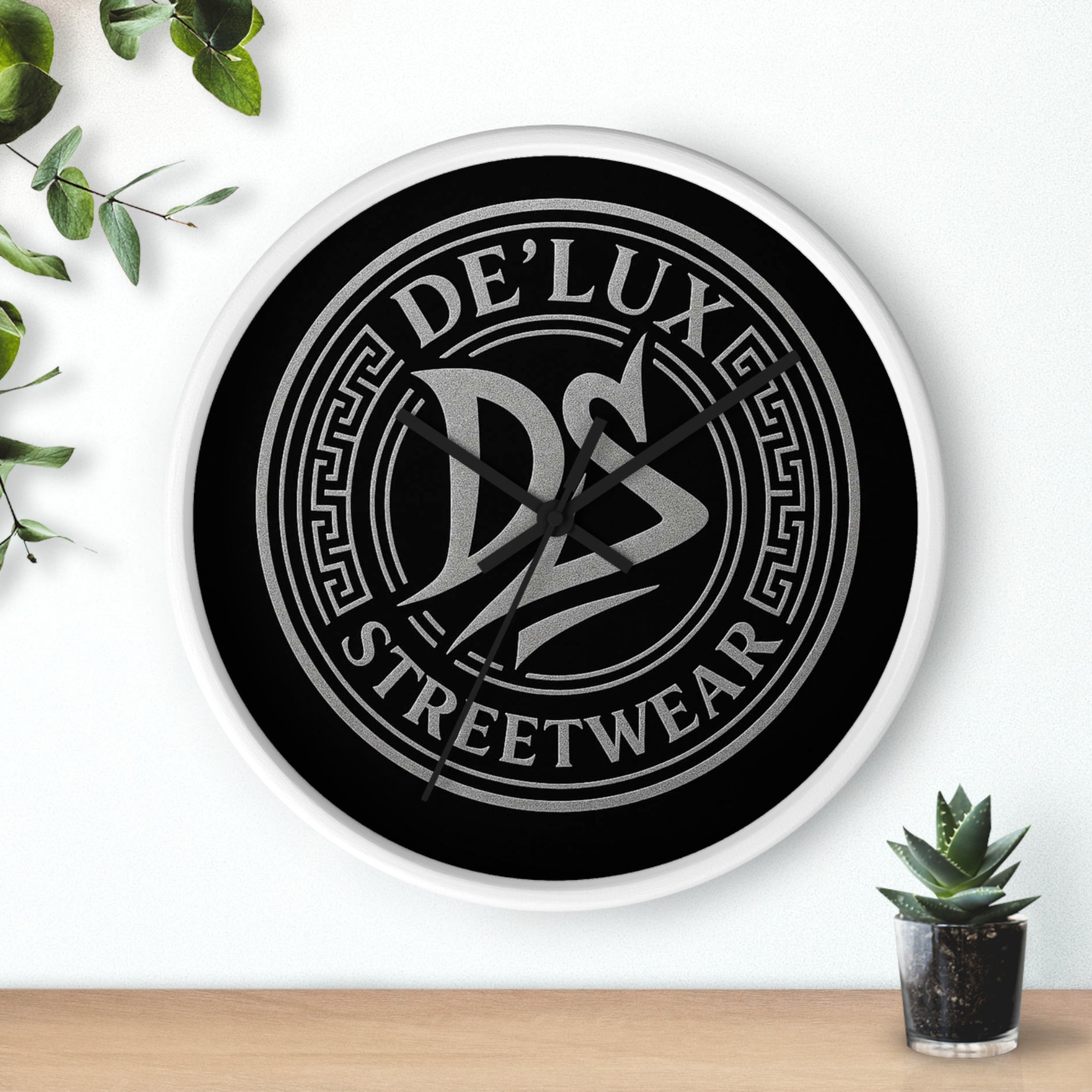 Wall Clock — De’Luxe Streetwear Logo Clock (Black)