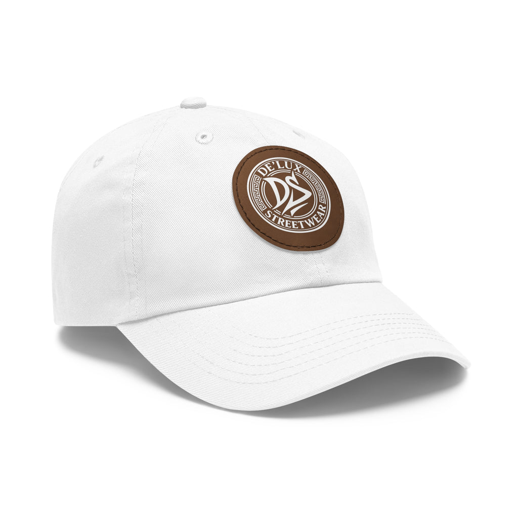 Deluxe Streetwear Leather Patch Dad Hat — Round Logo Cap