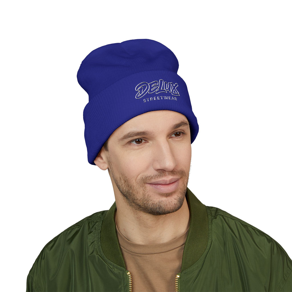 Delux Streetwear Embroidered Cuffed Beanie — Bold Knit Hat