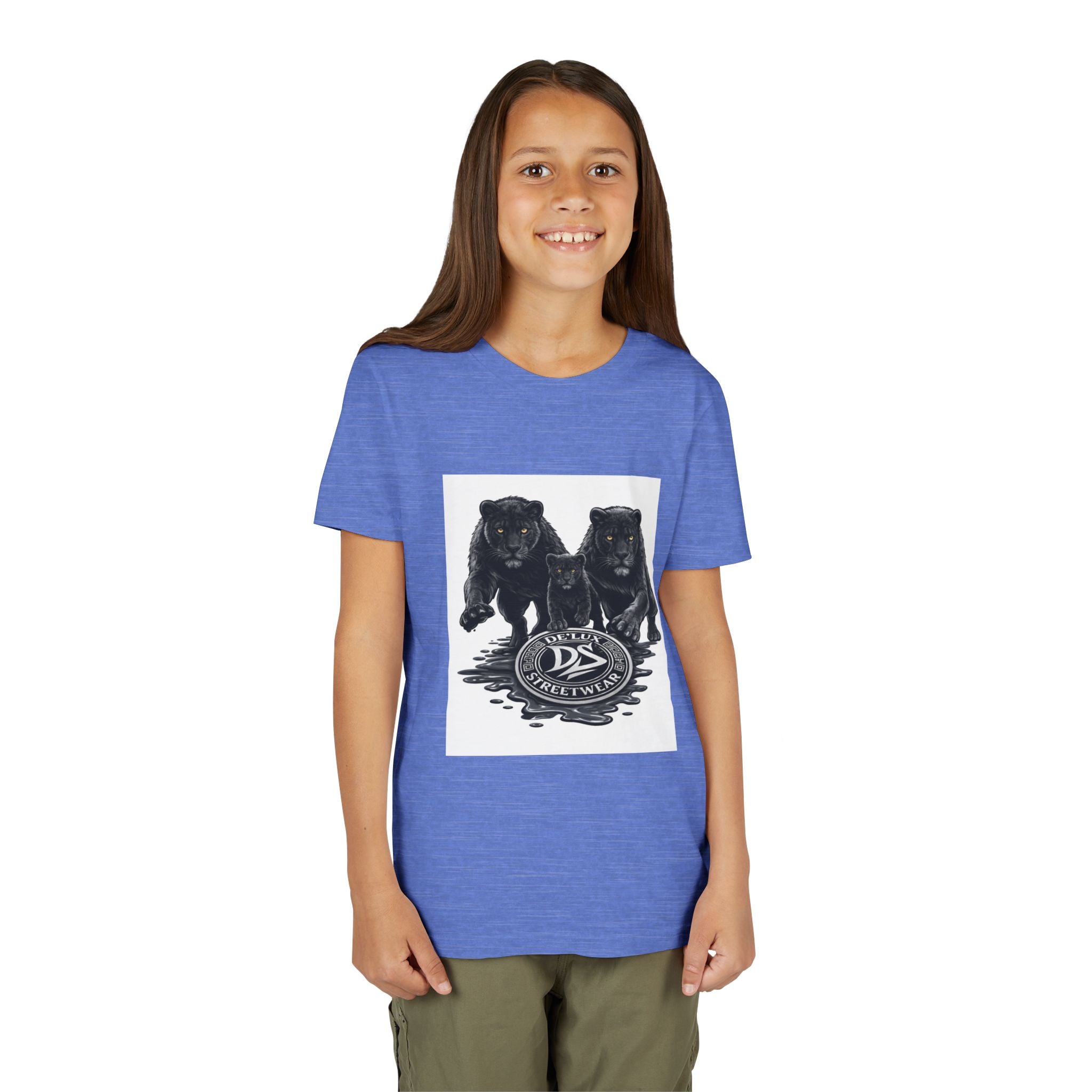 Youth Tee — Twin Black Panthers Graphic Kids T-Shirt
