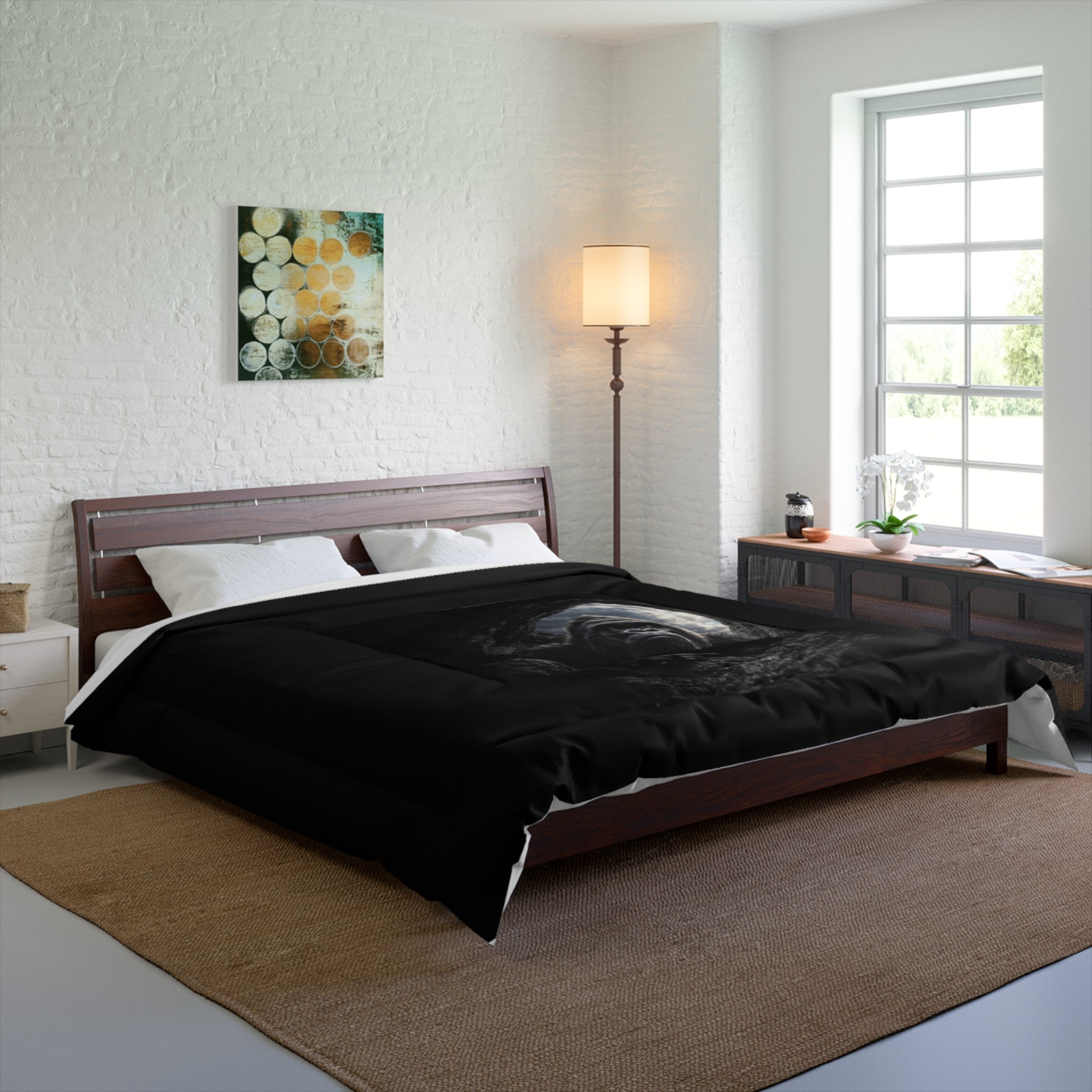Kong Cave Black Comforter — Delux Streetwear Graphic Bedding